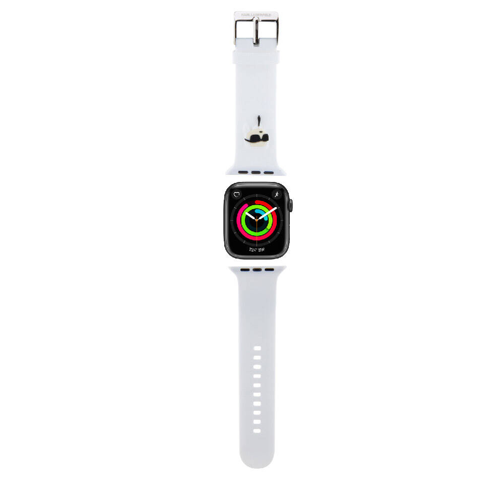 Apple Watch 44mm Karl Lagerfeld Orjinal Lisansl konik Karl Head Logolu Silikon Kordon