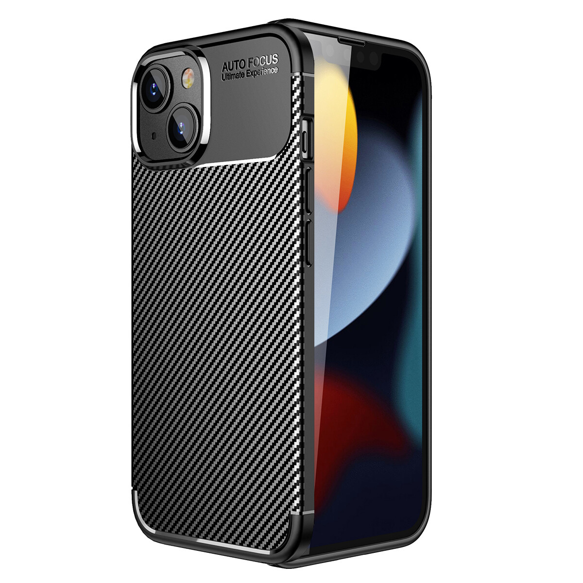 KNY Apple phone 14 Max Klf Karbon Desenli Lux Negro Silikon
