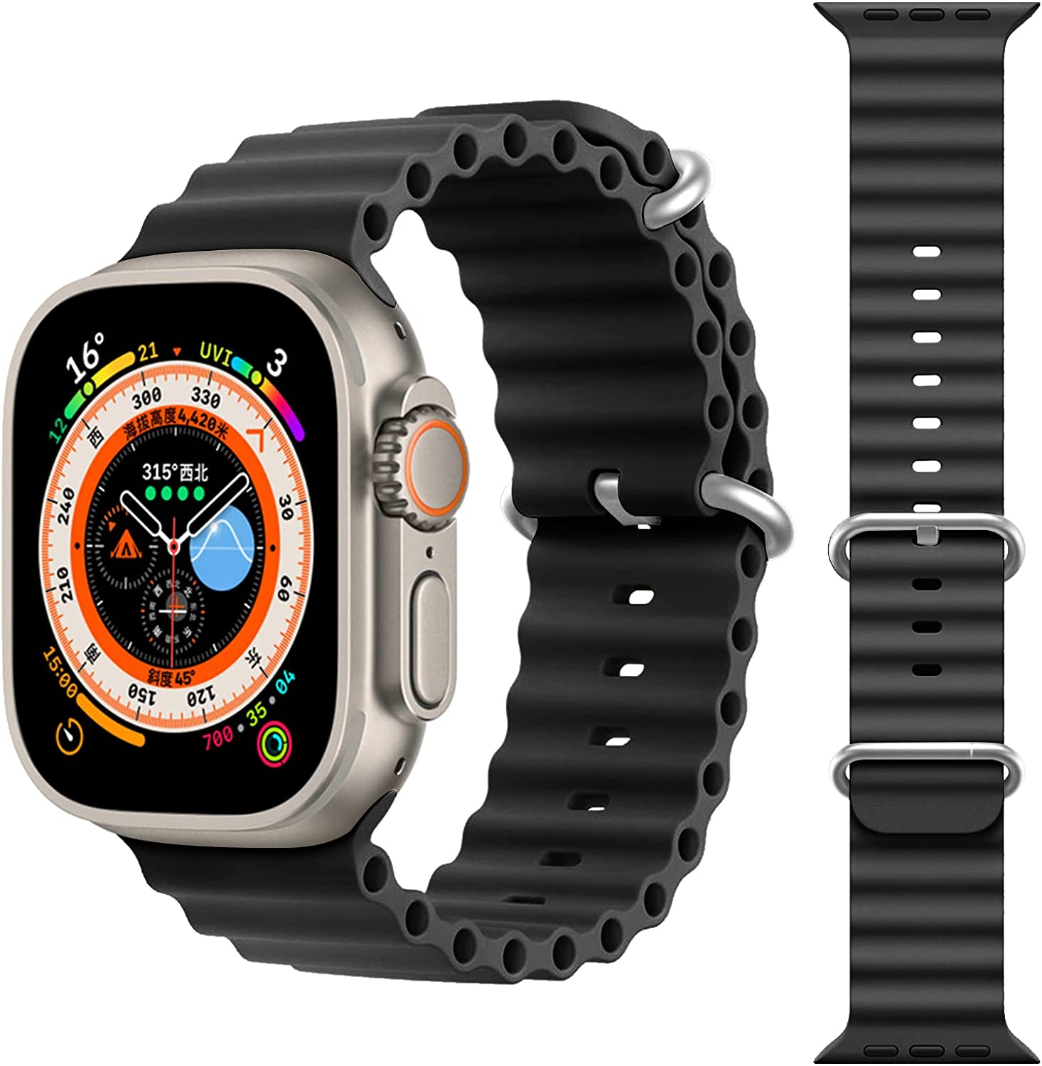 KNY Apple Watch 7 41 MM in KRD-75 Renkli Silikon Kay-Kordon