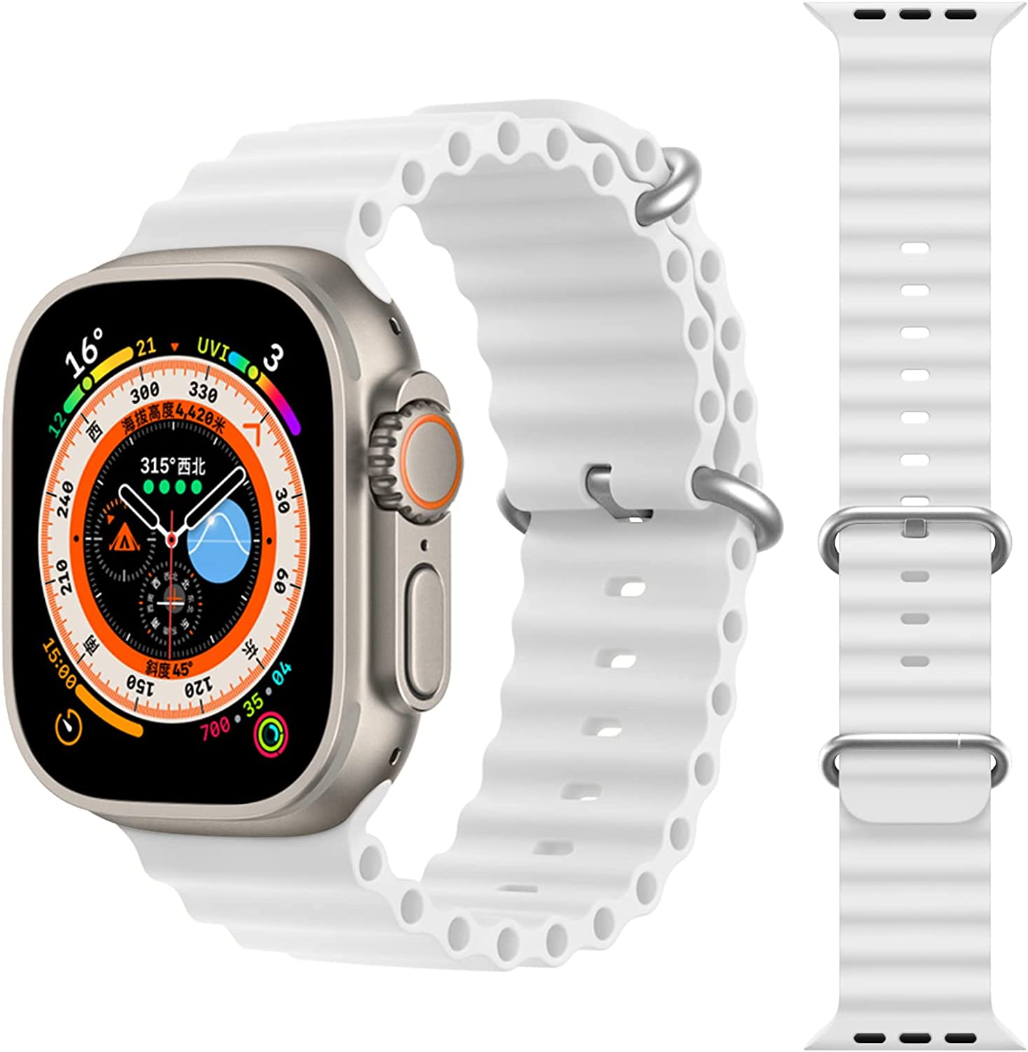 KNY Apple Watch Ultra 49 MM in KRD-75 Renkli Silikon Kay-Kordon
