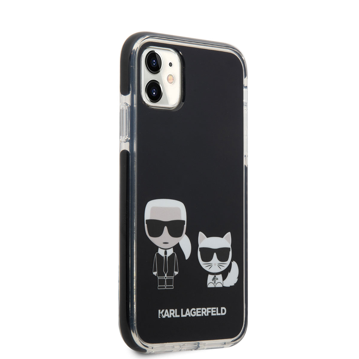 Apple iPhone 11 Klf Karl Lagerfeld Kenarlar Siyah Silikon K&C Dizayn Kapak