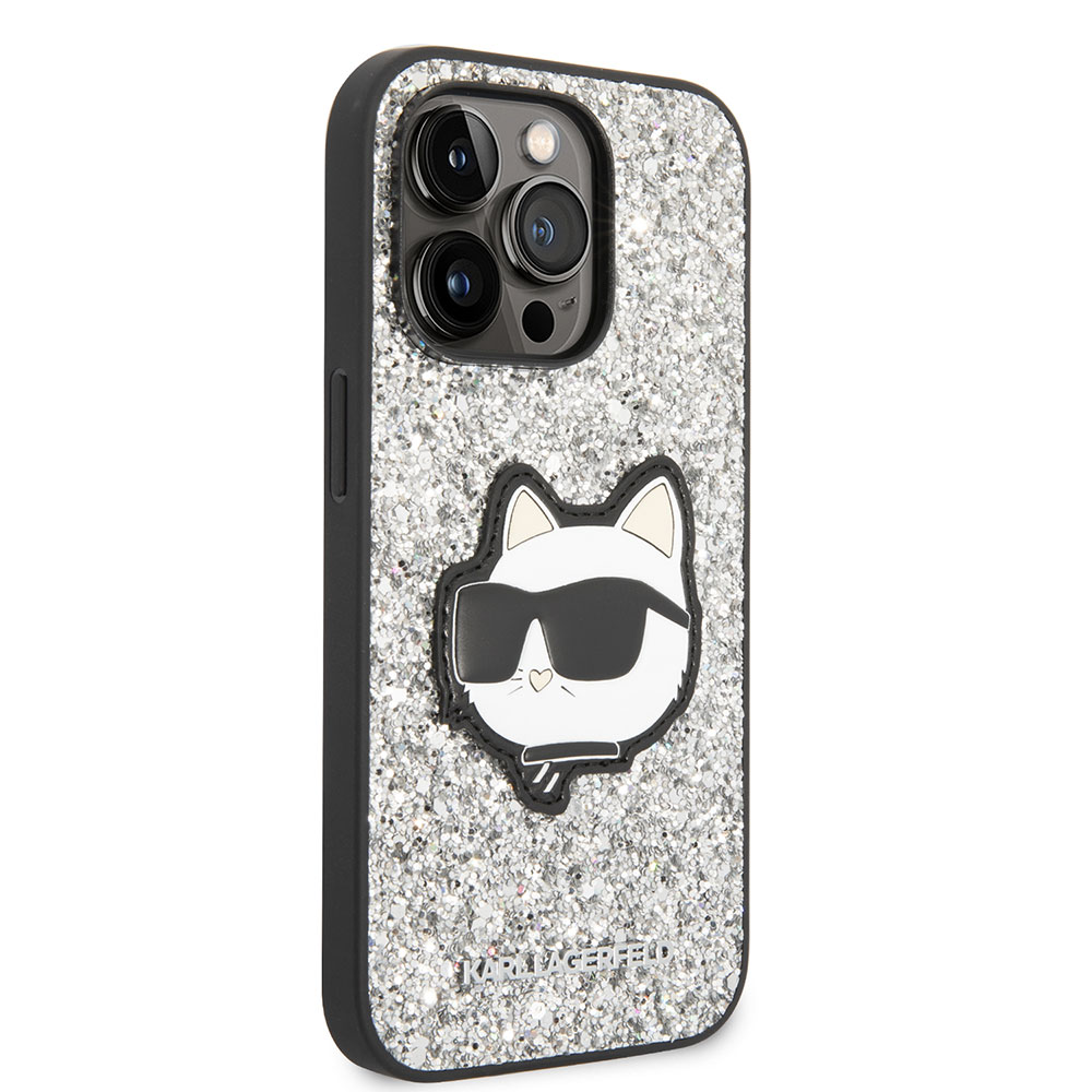 Apple iPhone 14 Pro Klf Karl Lagerfeld Parlak Tal Choupette Dizayn Kapak