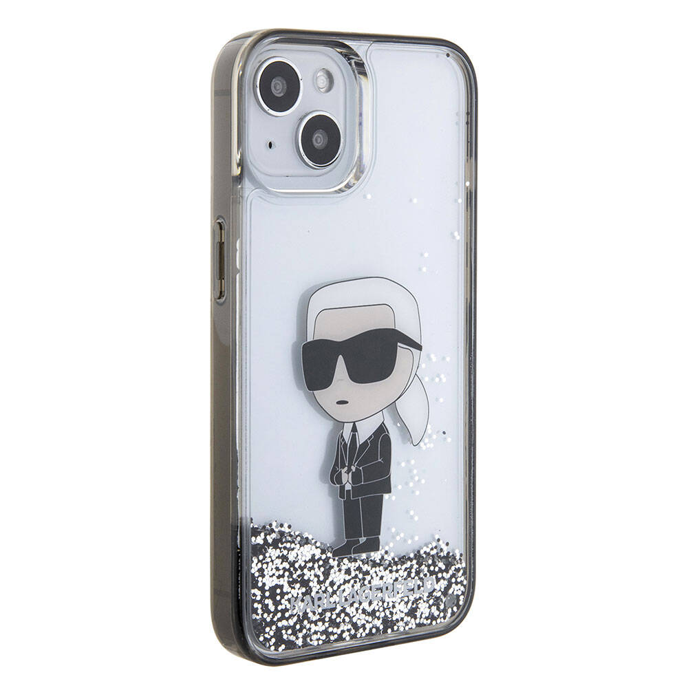 Apple iPhone 15 Klf Karl Lagerfeld konik Svl Glitter Orjinal Lisansl Kapak