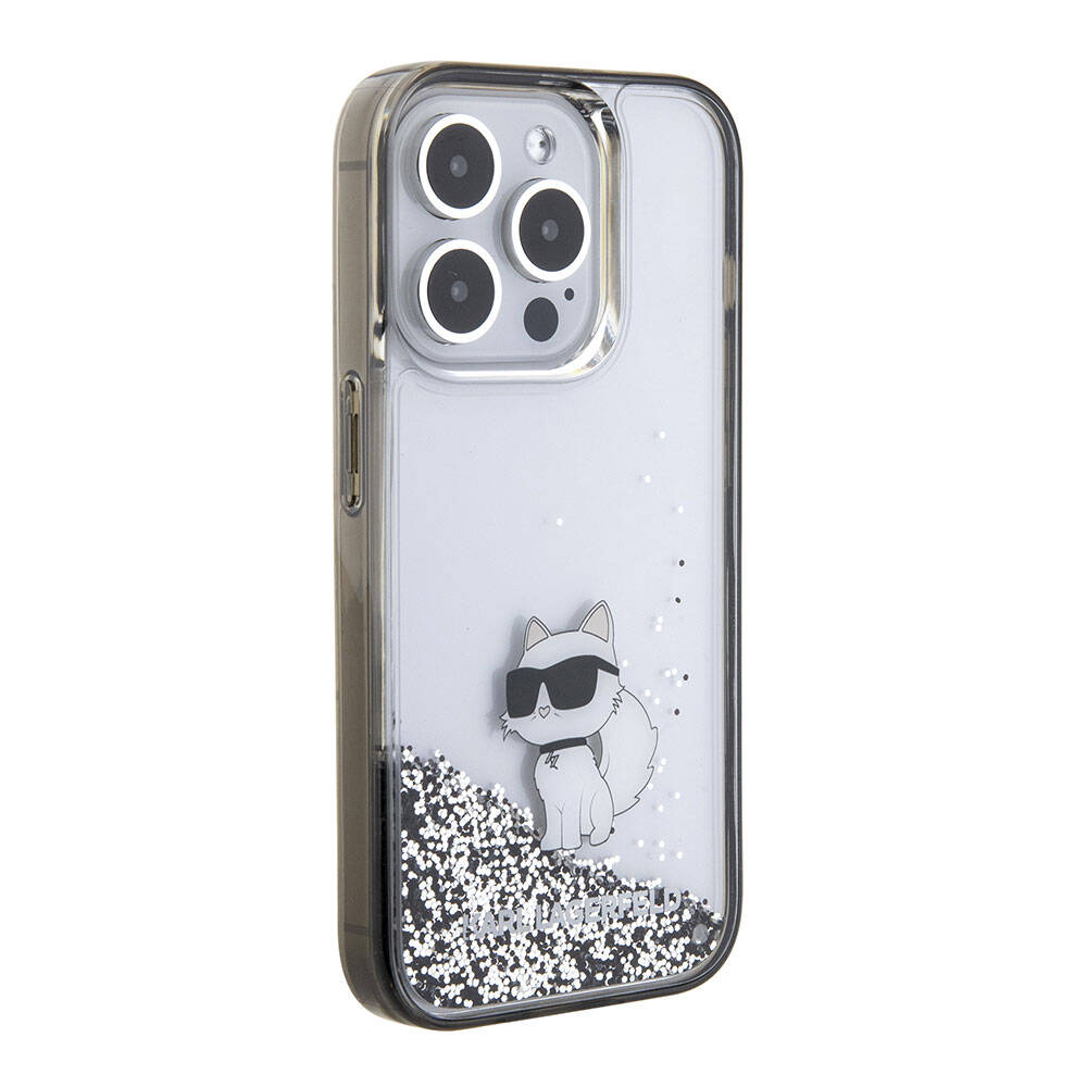 Apple iPhone 15 Pro Max Klf Karl Lagerfeld Choupette Svl Glitter Orjinal Lisansl Kapak