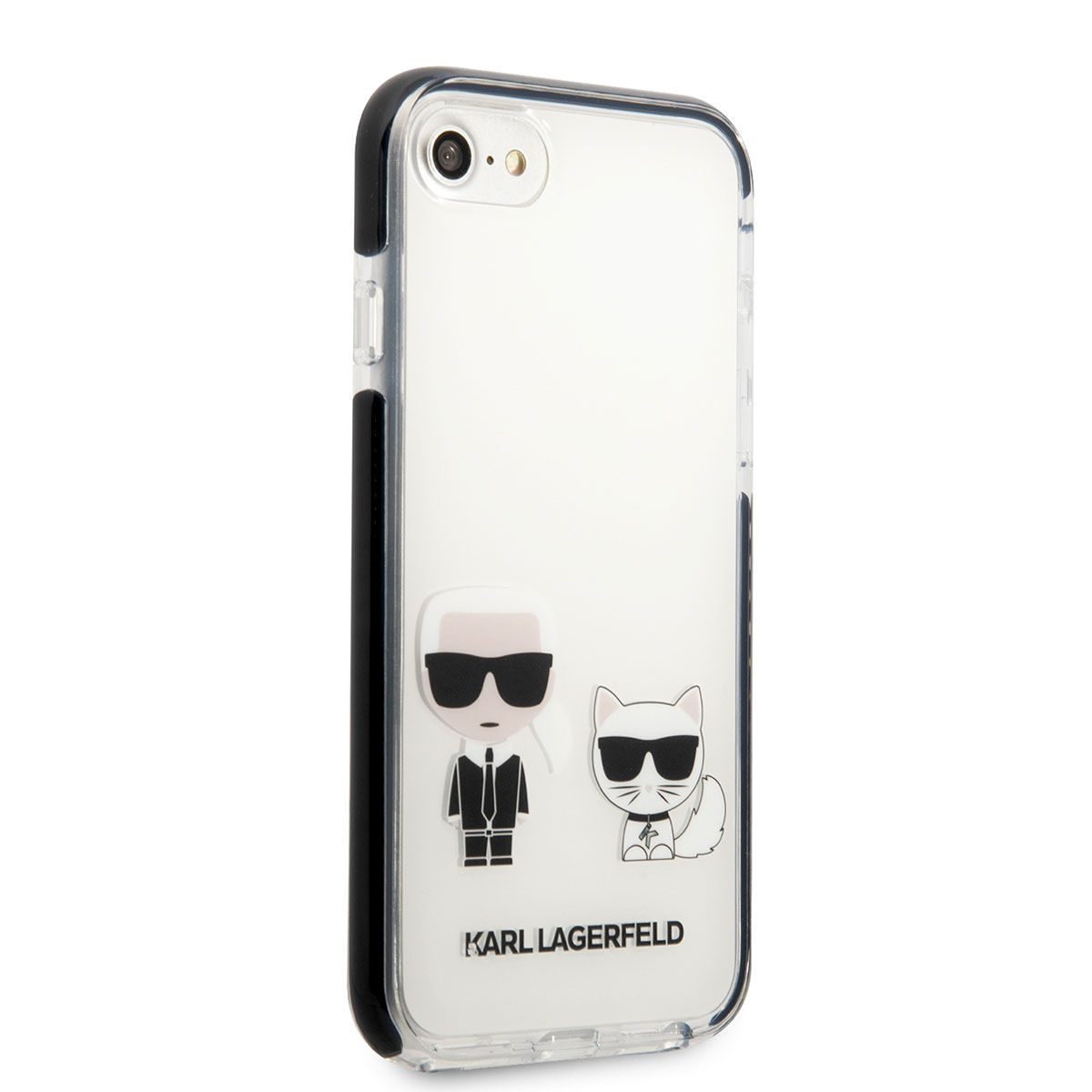 Apple iPhone 8 Klf Karl Lagerfeld Kenarlar Siyah Silikon K&C Dizayn Kapak