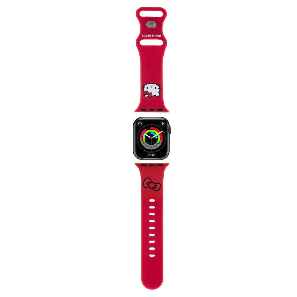 Apple Watch 38mm Hello Kitty Orjinal Lisansl Yaz Logolu Fiyonk & Kitty Head Silikon Kordon