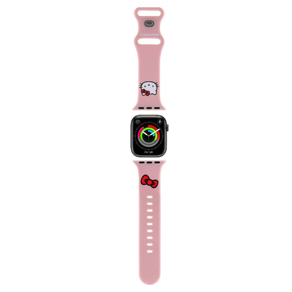 Apple Watch 38mm Hello Kitty Orjinal Lisansl Yaz Logolu Fiyonk & Kitty Head Silikon Kordon