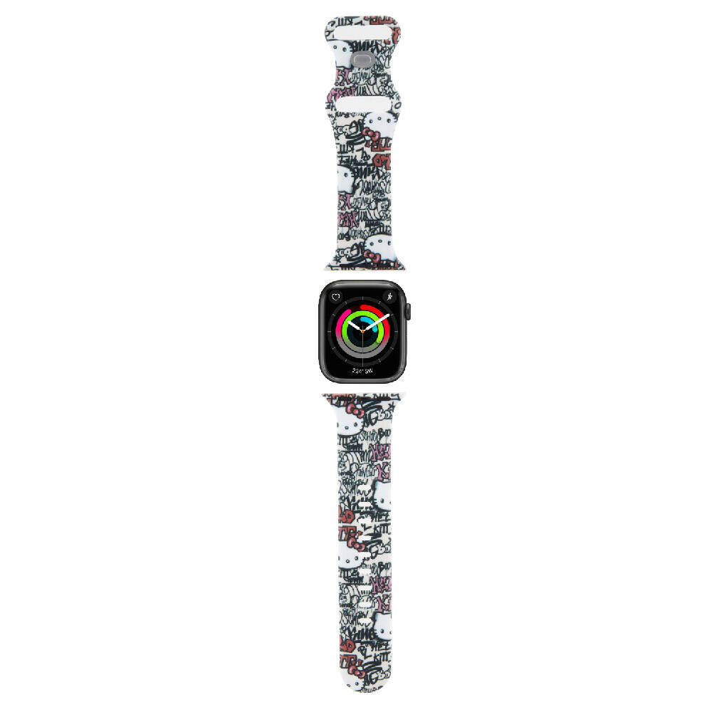 Apple Watch 40mm Hello Kitty Orjinal Lisansl Etiket Graffiti Silikon Kordon