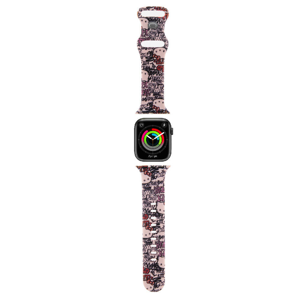 Apple Watch 40mm Hello Kitty Orjinal Lisansl Etiket Graffiti Silikon Kordon