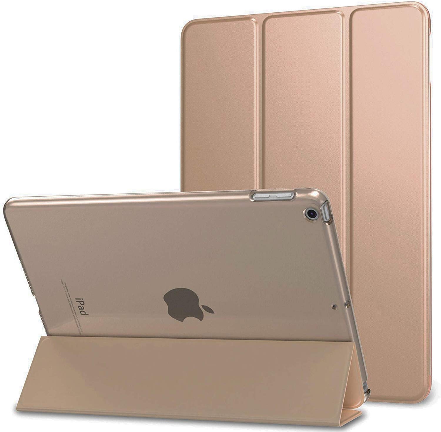 KNY Apple pad Pro 10.5 Klf Standl Kapakl Arkas effaf Sert Smart Case Gold