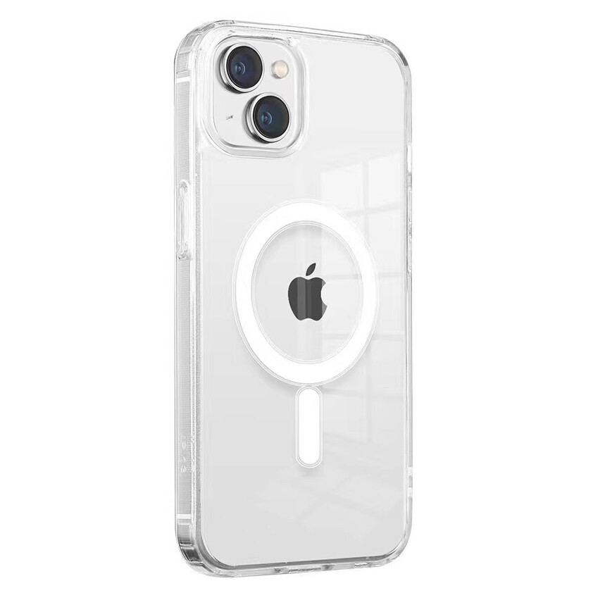 KNY Apple phone 14 Plus Klf Ultra Korumal effaf Magsafeli Emboss Sert Silikon