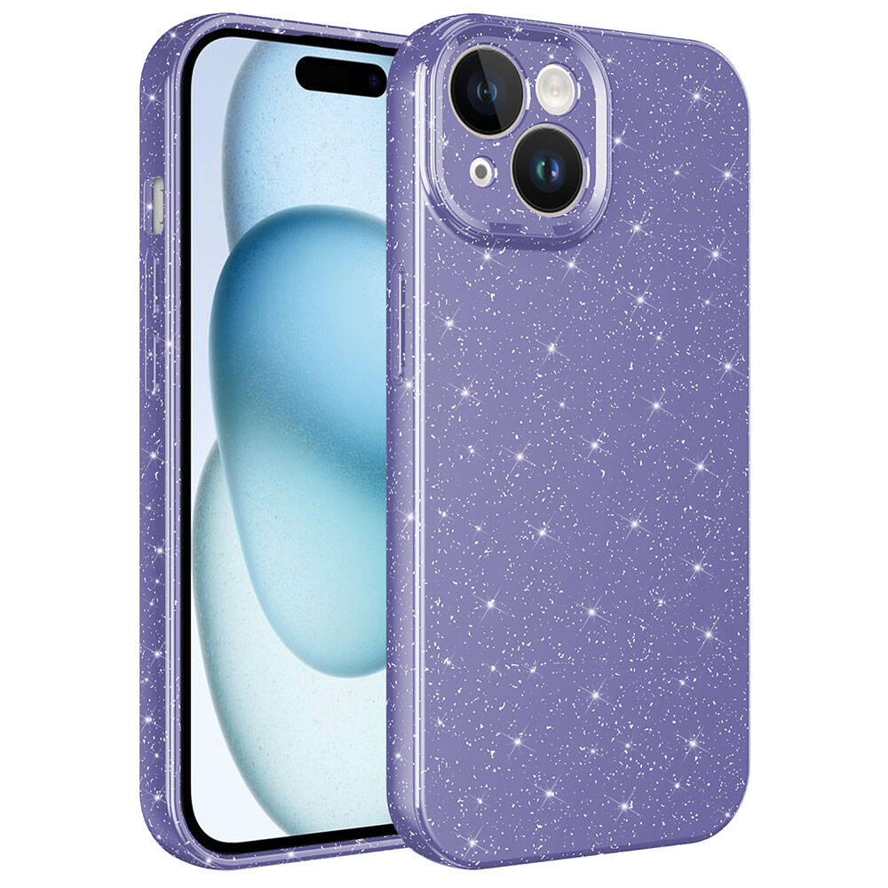 KNY Apple phone 15 Klf Kamera Korumal Simli Lux Koton Silikon