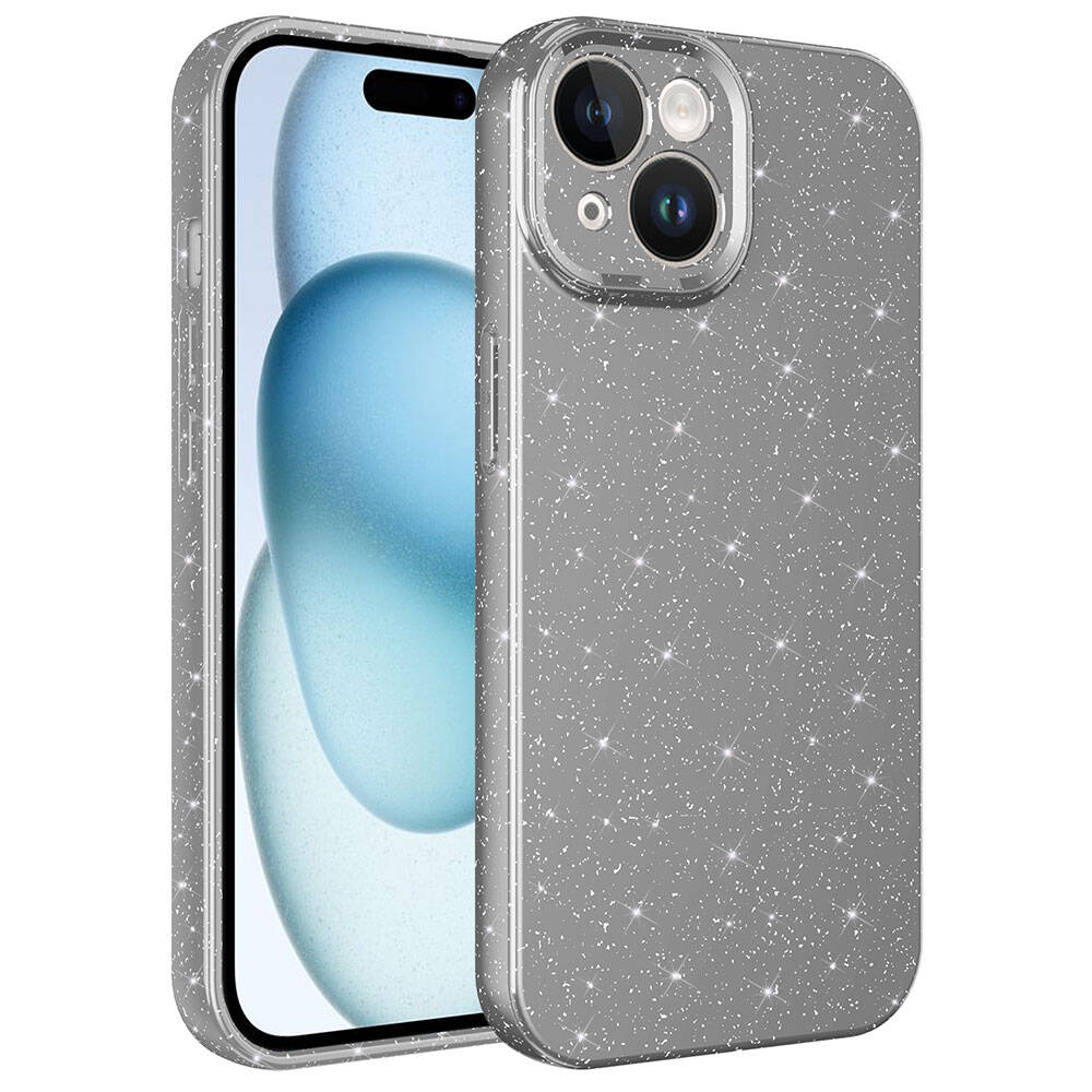 KNY Apple phone 15 Klf Kamera Korumal Simli Lux Koton Silikon