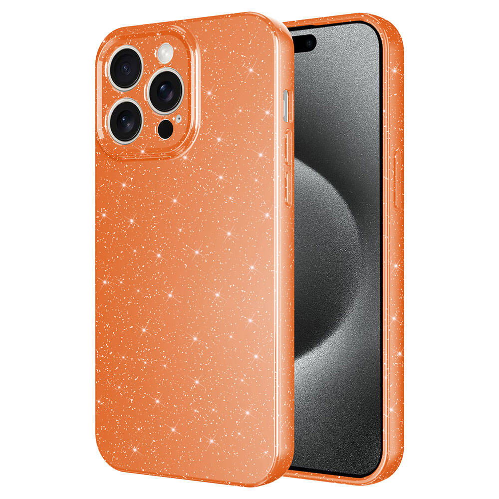 KNY Apple phone 15 Pro Klf Kamera Korumal Simli Lux Koton Silikon