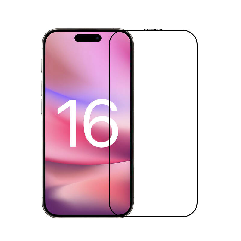 KNY Apple phone 16 iin Ekran Tam Kaplayan 5D Sert Cam Ekran Koruyucu