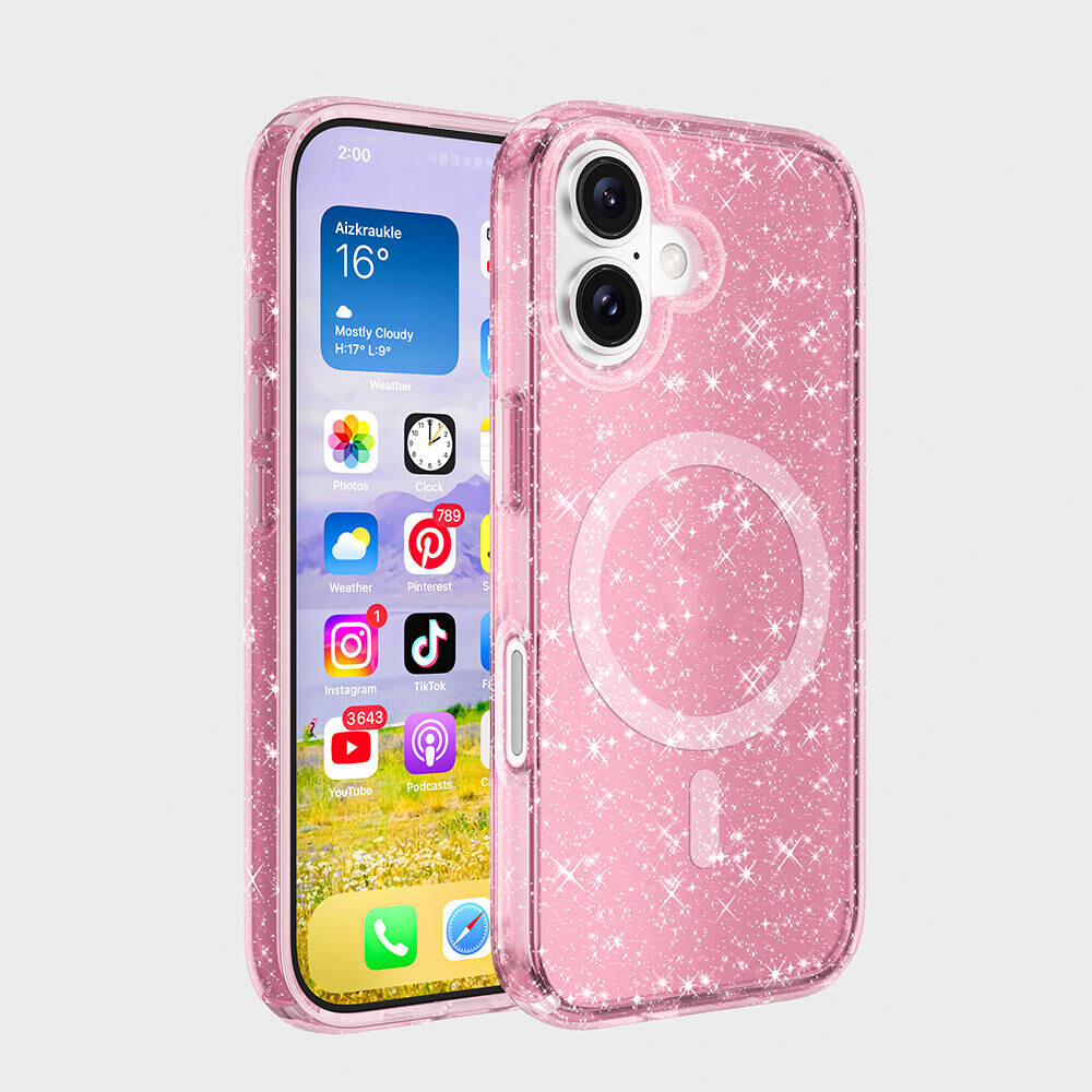 KNY Apple phone 16 Plus Klf effaf Renkli Simli Parlak AllStar Silikon