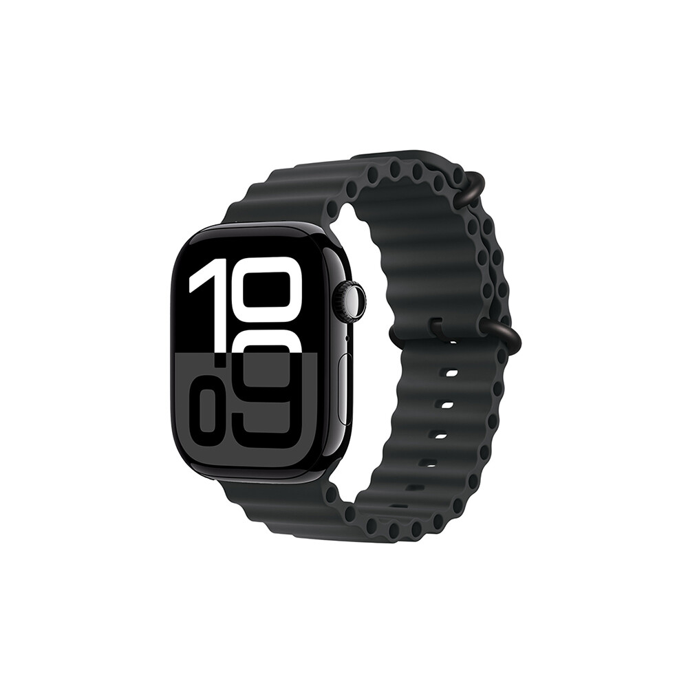 KNY Apple Watch 10.Nesil 42 MM in Delikli Metal Kopal Renkli Silikon Kay-Kordon KRD-75