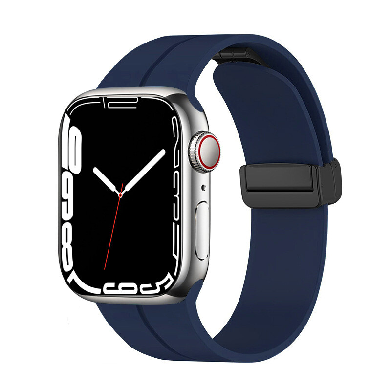 KNY Apple Watch 44 MM in Manyetik Kopal Renkli Silikon Kay-Kordon KRD-84 