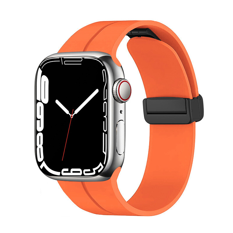 KNY Apple Watch 44 MM in Manyetik Kopal Renkli Silikon Kay-Kordon KRD-84 
