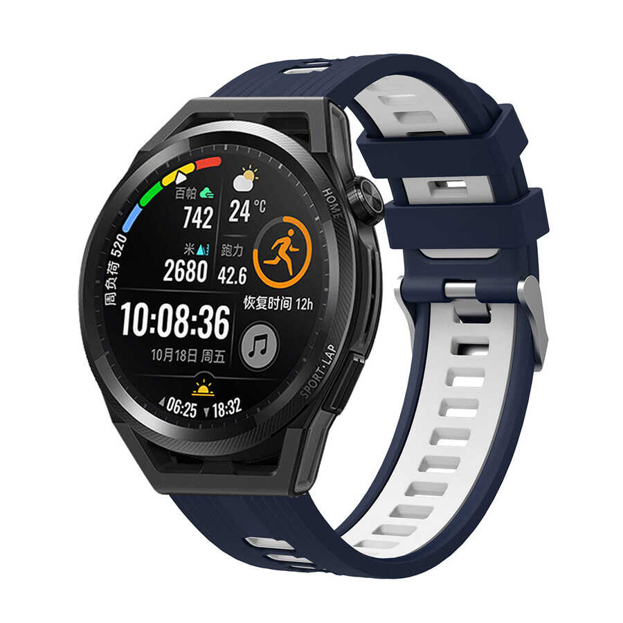 KNY Ferrucci Smart Watch 19S 20 MM in ift Katmanl 2 Renkli Ayarlanabilir Silikon Kay-Kordon KRD-55