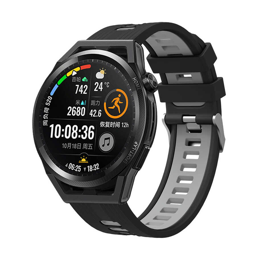 KNY Ferrucci Smart Watch 19S 20 MM in ift Katmanl 2 Renkli Ayarlanabilir Silikon Kay-Kordon KRD-55