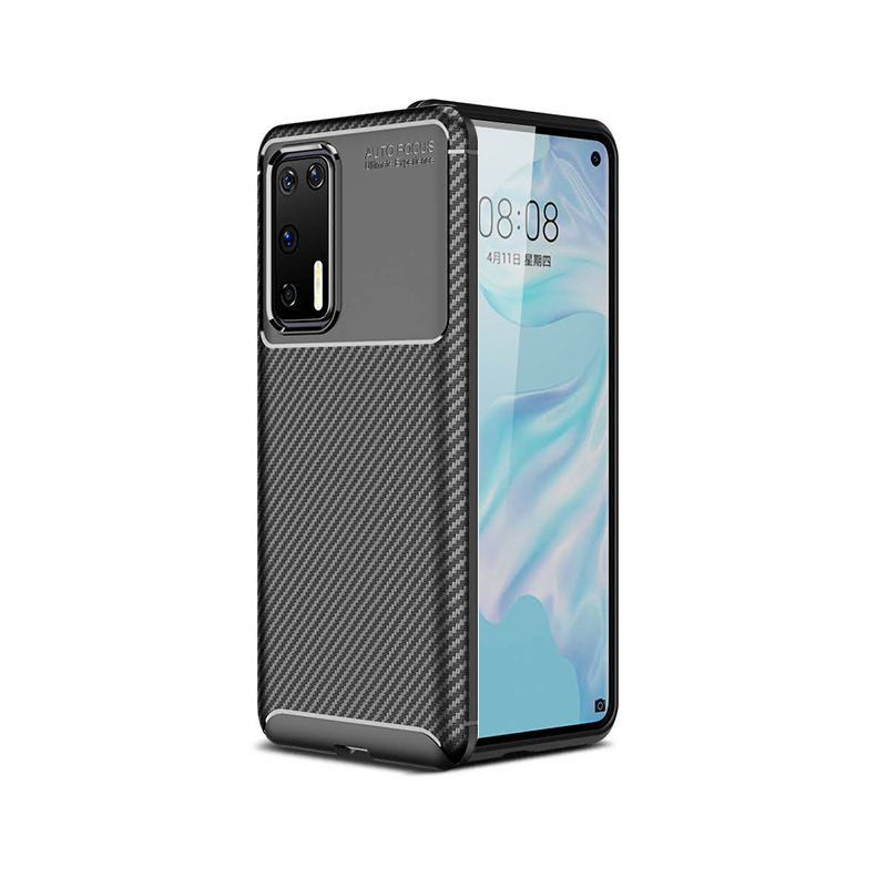 KNY Huawei P40 Klf Karbon Desenli Lux Negro Silikon