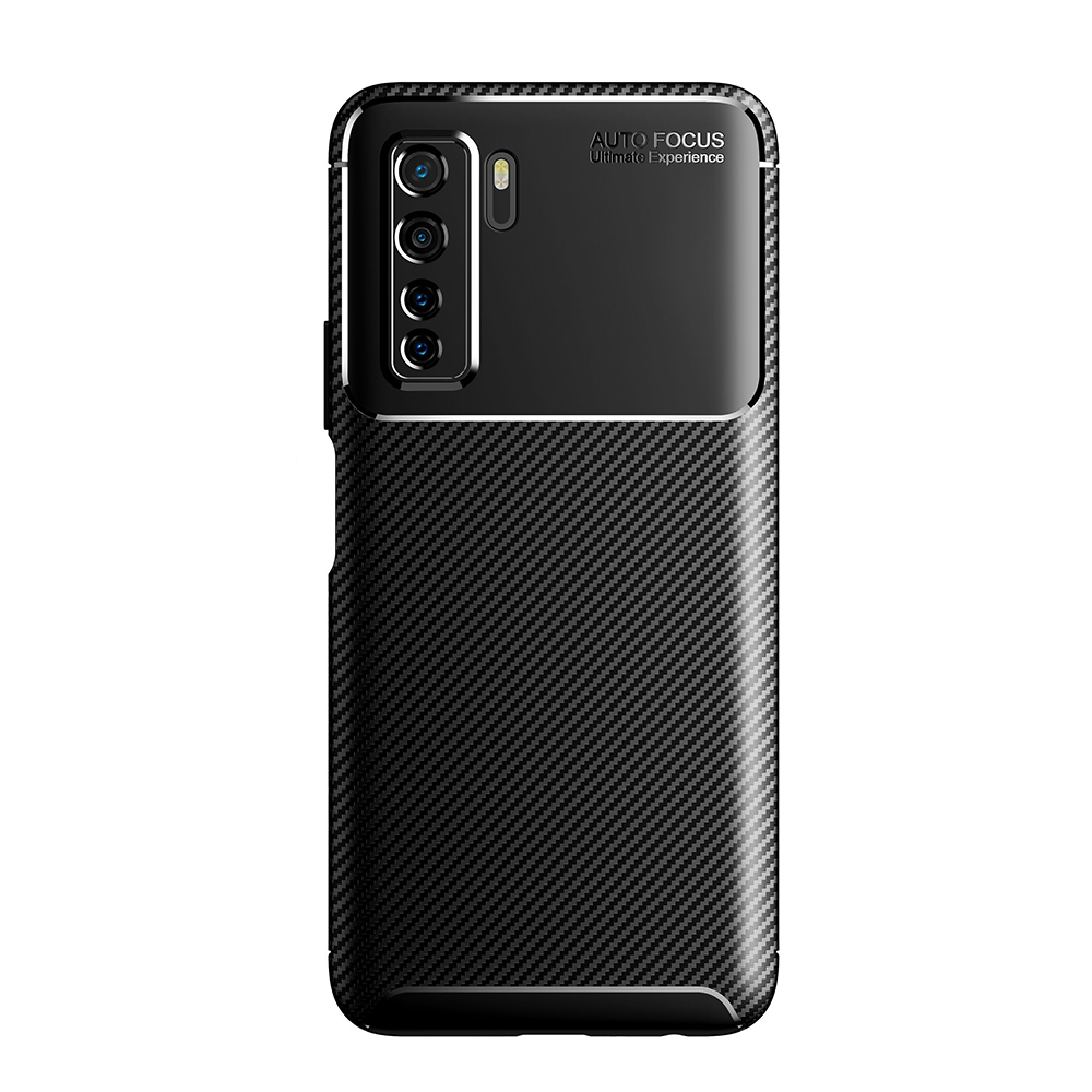 KNY Huawei P40 Lite 5G Klf Karbon Desenli Lux Negro Silikon