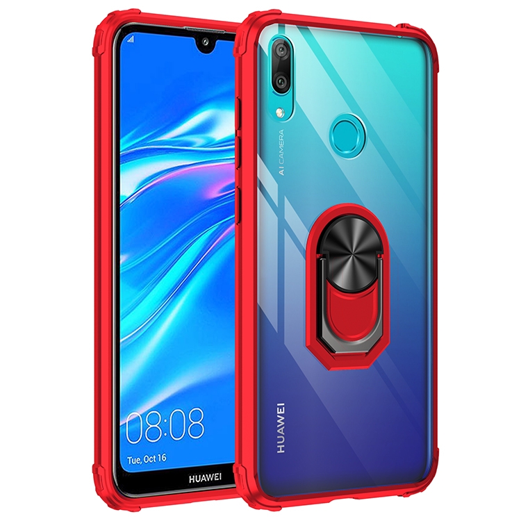 KNY Huawei Y7 Prme 2019 Klf Silikon Kenarl Yzkl Manyetik Mola Kapak