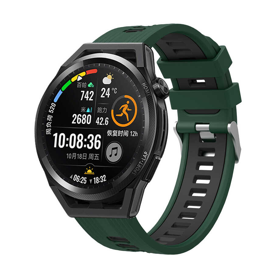 KNY One Plus Watch in 22 MM ift Katmanl 2 Renkli Ayarlanabilir Renkli Silikon Kay-Kordon KRD-55