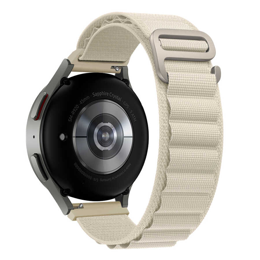 KNY Realme Watch  20 MM in Kuma Desenli Geme Klipsli Naylon Kay-Kordon KRD-74