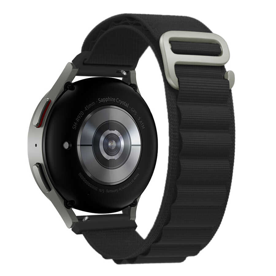 KNY Realme Watch  20 MM in Kuma Desenli Geme Klipsli Naylon Kay-Kordon KRD-74