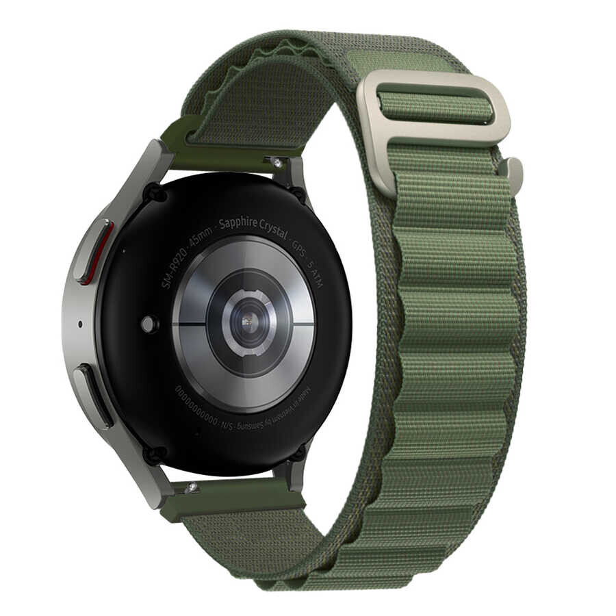 KNY Realme Watch  20 MM in Kuma Desenli Geme Klipsli Naylon Kay-Kordon KRD-74