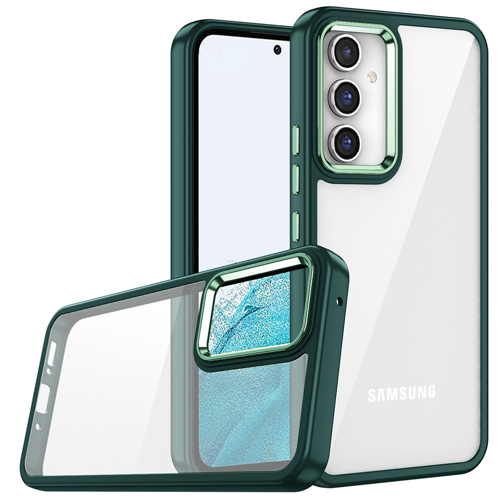 KNY Samsung Galaxy A24 Klf Silikon Kenarl Arkas effaf Renkli Flora Kapak