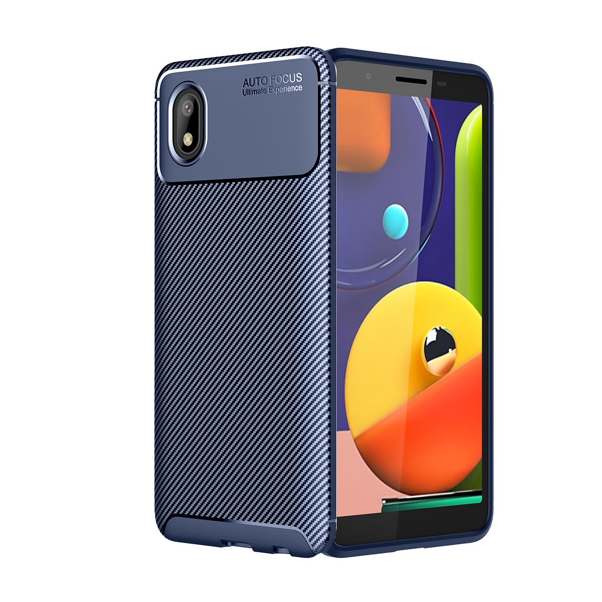 KNY Samsung Galaxy M01 Core Klf Karbon Desenli Lux Negro Silikon