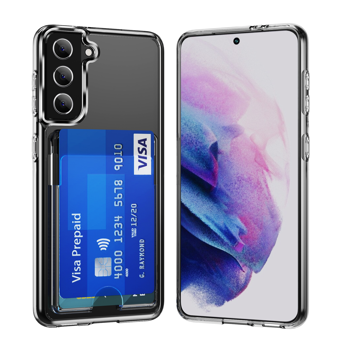 KNY Samsung Galaxy S21 Plus Klf Ultra Korumal effaf Kart Koymal Ensa Kapak