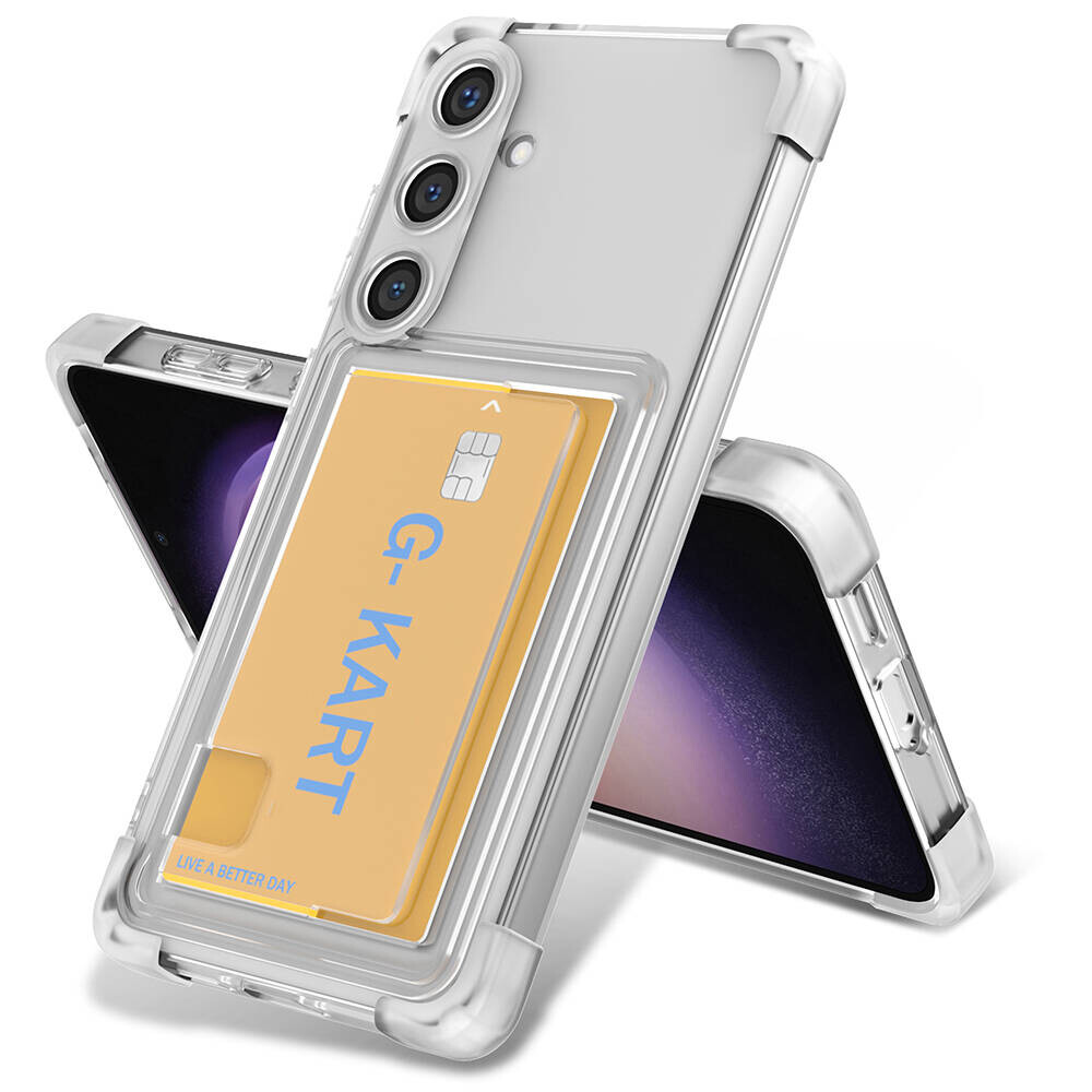 KNY Samsung Galaxy S24 Plus Klf Ultra Korumal Kamera Korumal Kart Koymal effaf G-Kart Silikon