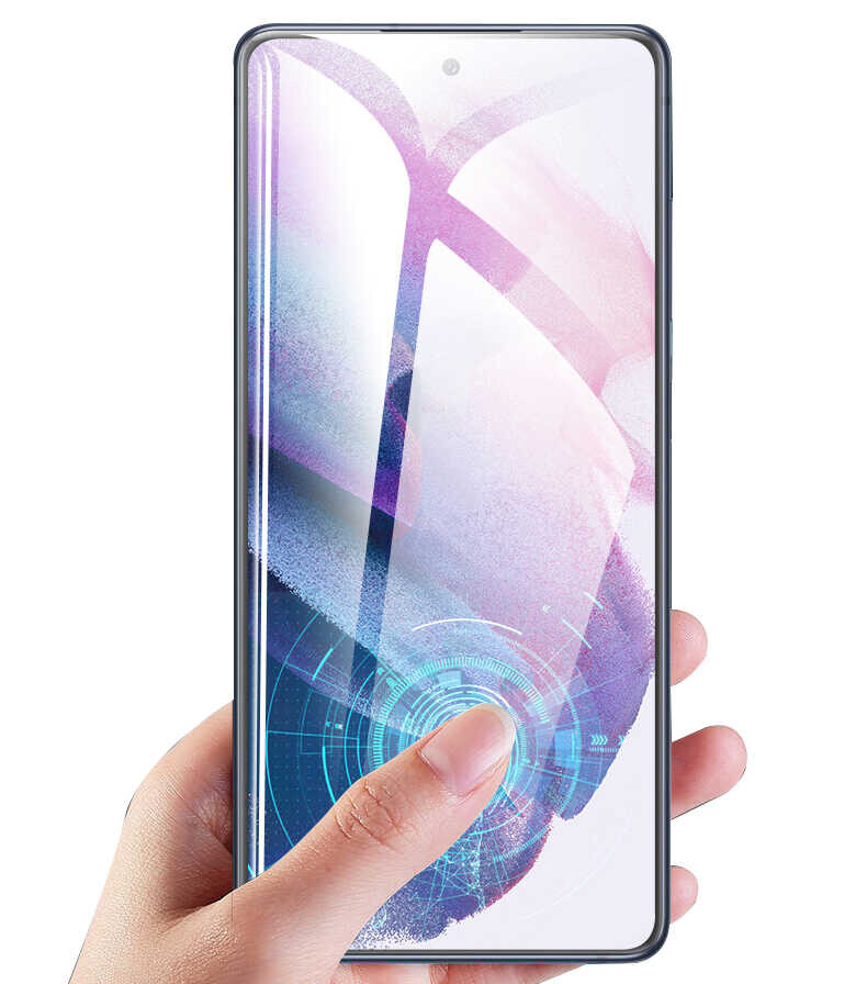 KNY Samsung Galaxy S24 Ultra in Tam Kaplayan Parmak zi Okuyan 5D Sert Dias Cam Ekran Koruyucu