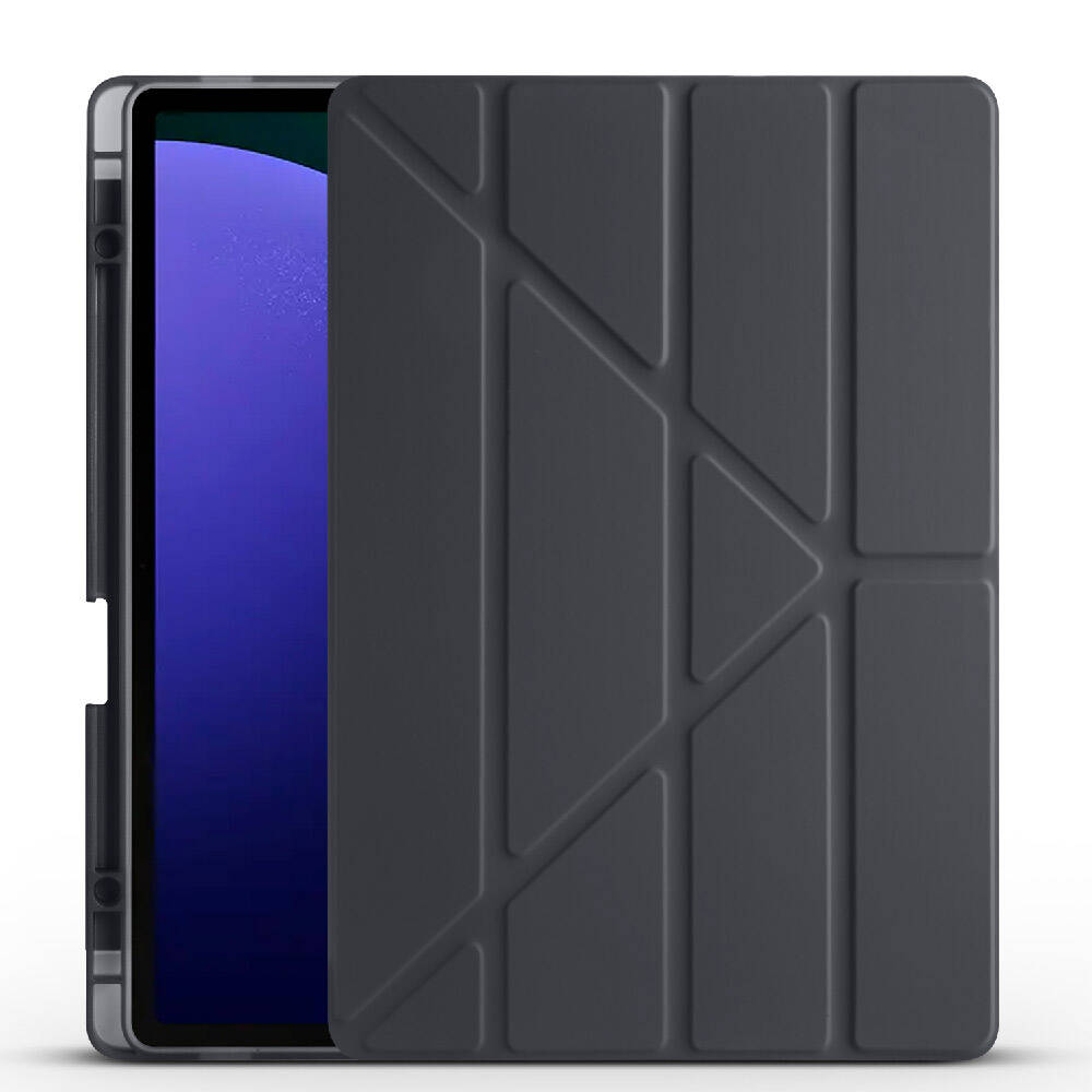 KNY Samsung Galaxy Tab S10 Plus SM-X820 Klf Kalem Koymal Standl Arkas Silikon TriFolding Klf