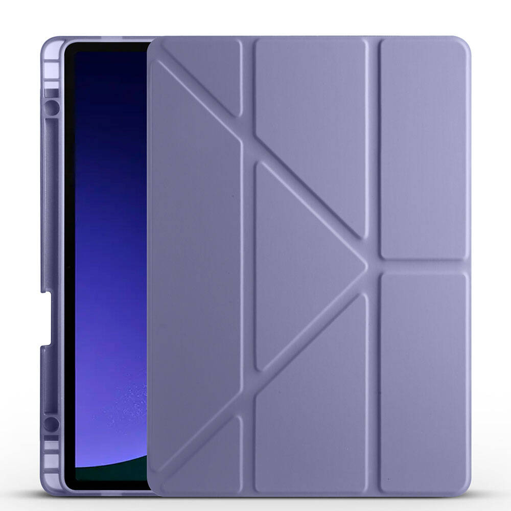 KNY Samsung Galaxy Tab S9 FE Plus SM-X610 Klf Kalem Koymal Arkas Silikon Standl TriFolding Klf