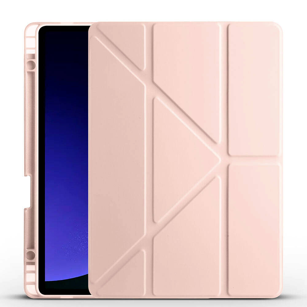 KNY Samsung Galaxy Tab S9 Plus SM-X810 Klf Kalem Koymal Arkas Silikon Standl TriFolding Klf