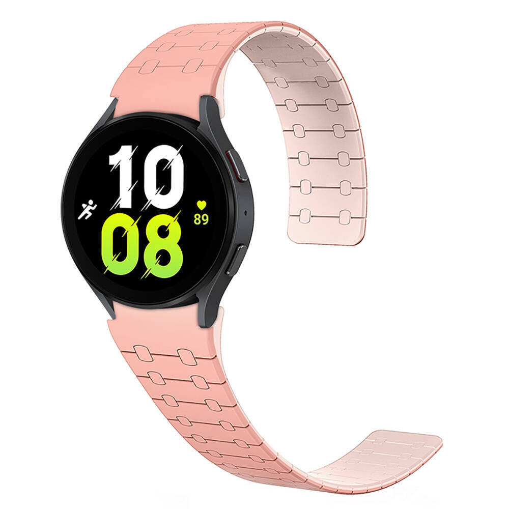 KNY Samsung Galaxy Watch 5 40 MM in 20MM izgili Desenli ift Renkli Mknatsl Silikon Kay-Kordon KRD-111