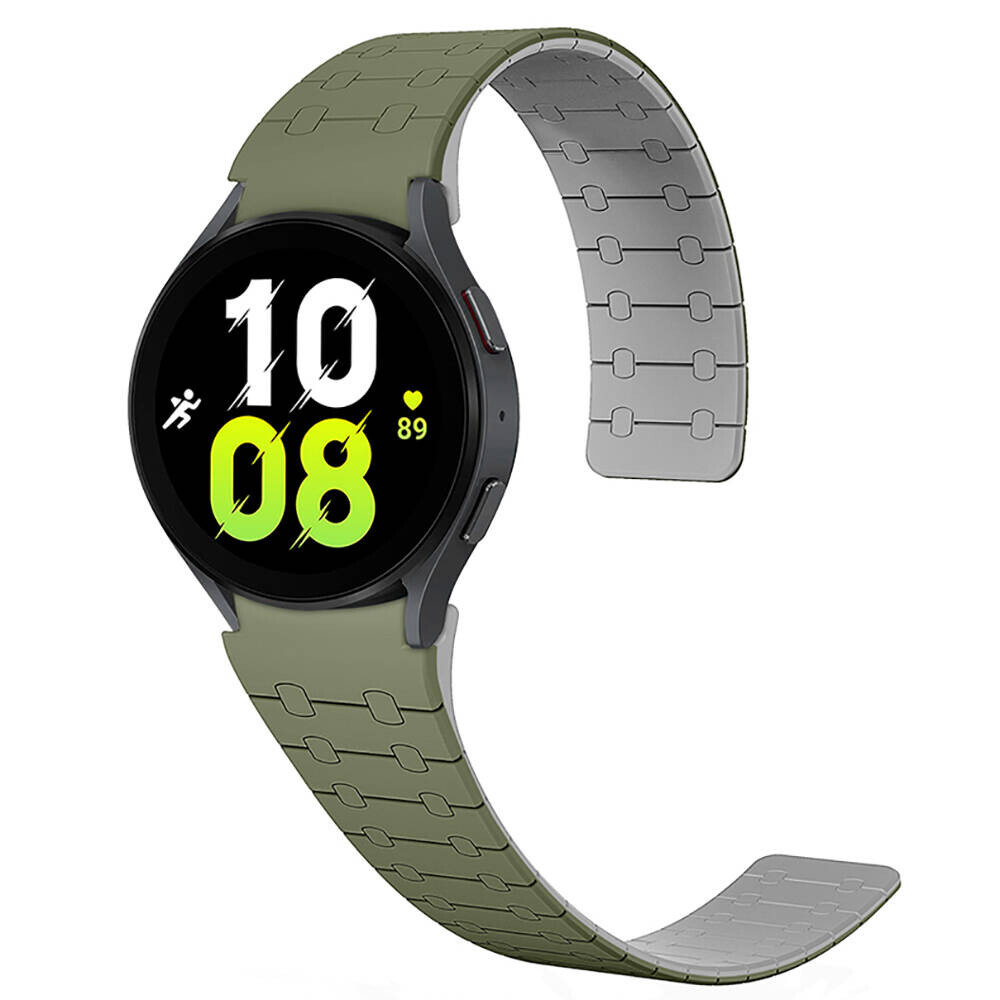 KNY Samsung Galaxy Watch 6 44 MM in 20MM izgili Desenli ift Renkli Mknatsl Silikon Kay-Kordon KRD-111