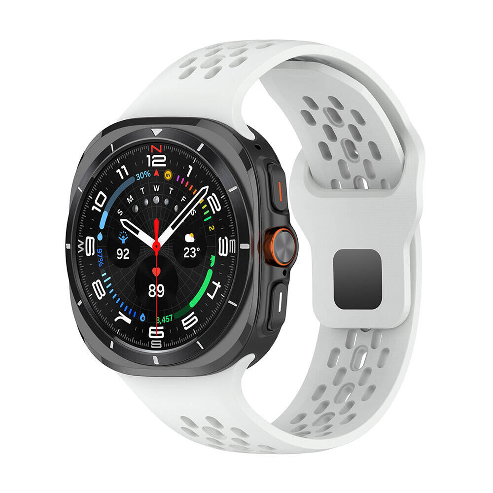 KNY Samsung Galaxy Watch Ultra 47 MM iin Delikli Ayarlanabilir Klasik Model Silikon Kay-Kordon KRD-119