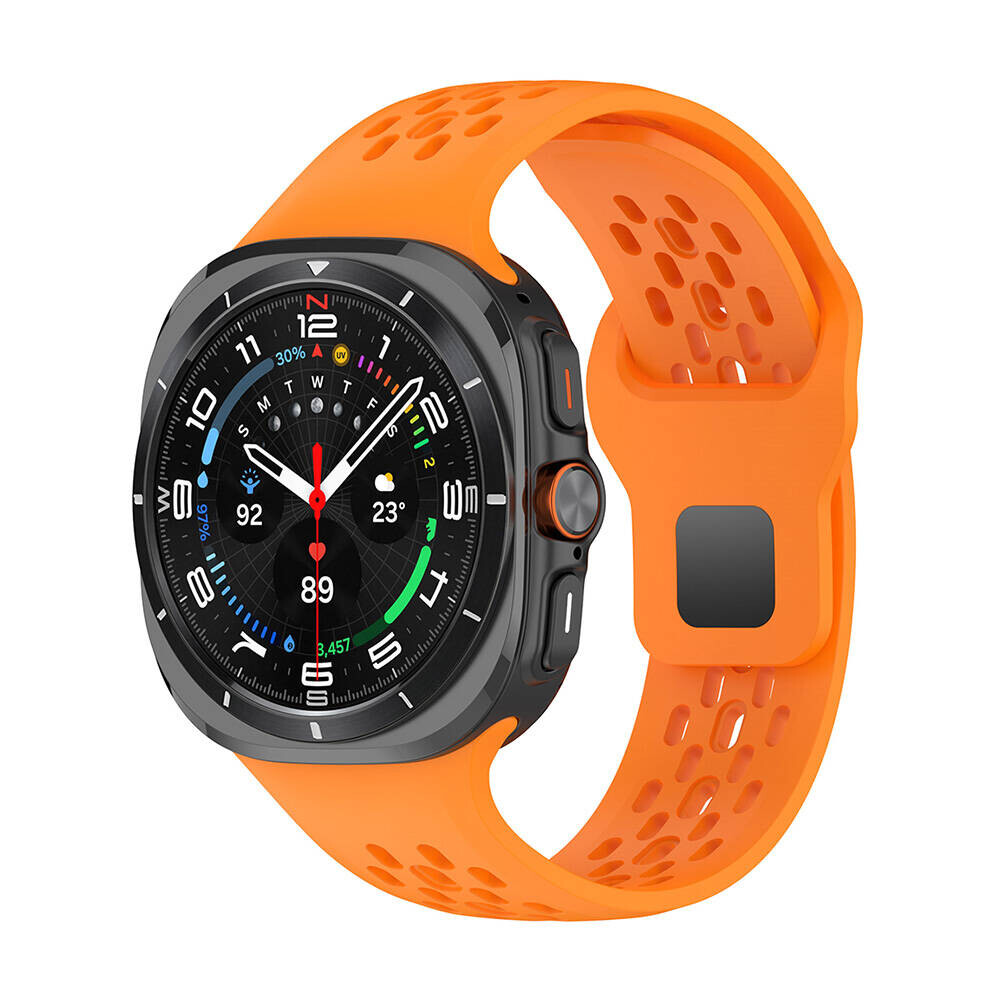 KNY Samsung Galaxy Watch Ultra 47 MM iin Delikli Ayarlanabilir Klasik Model Silikon Kay-Kordon KRD-119