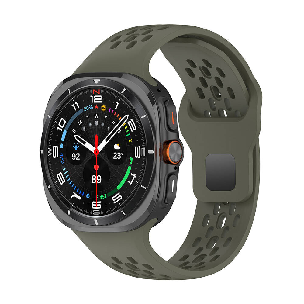 KNY Samsung Galaxy Watch Ultra 47 MM iin Delikli Ayarlanabilir Klasik Model Silikon Kay-Kordon KRD-119