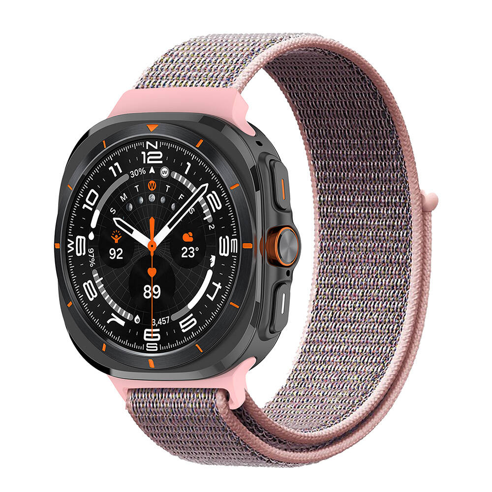 KNY Samsung Galaxy Watch Ultra 47 MM iin Hasr Desenli Kuma Naylon Kay-Kordon KRD-03