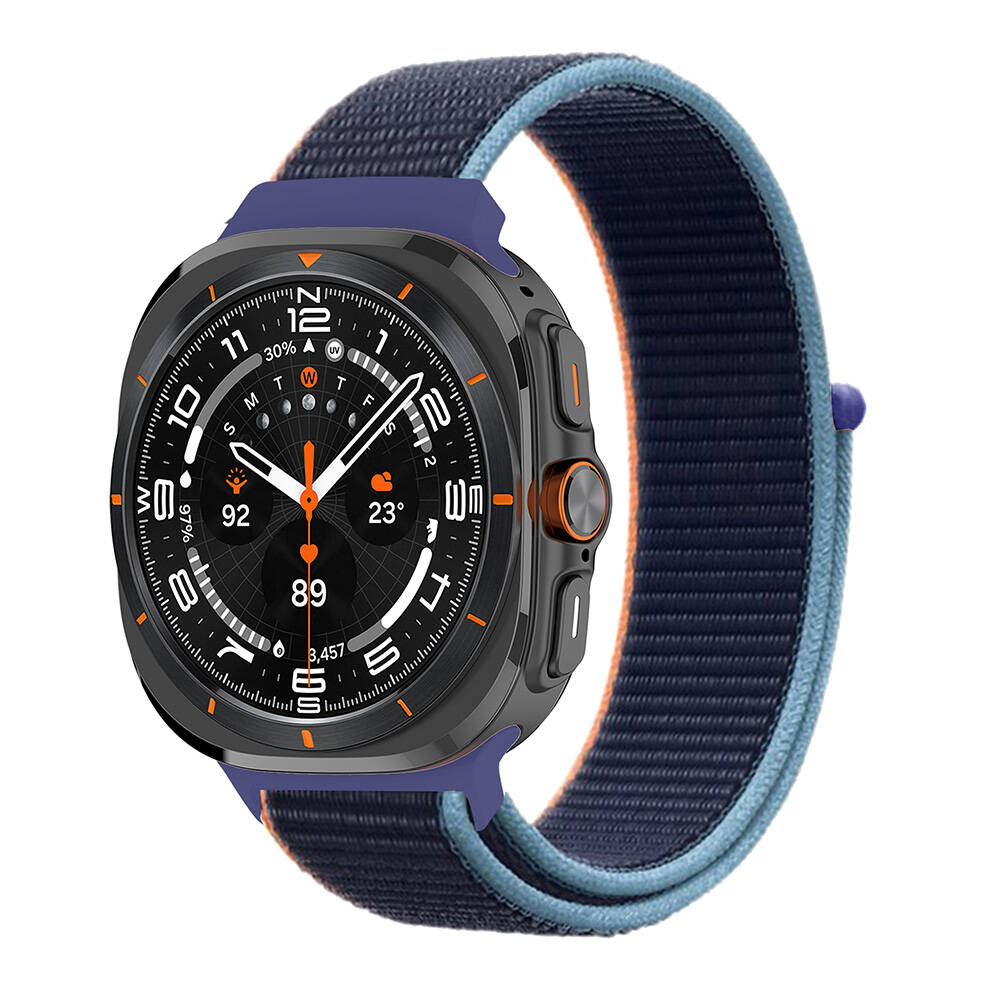 KNY Samsung Galaxy Watch Ultra 47 MM iin Hasr Desenli Kuma Naylon Kay-Kordon KRD-03