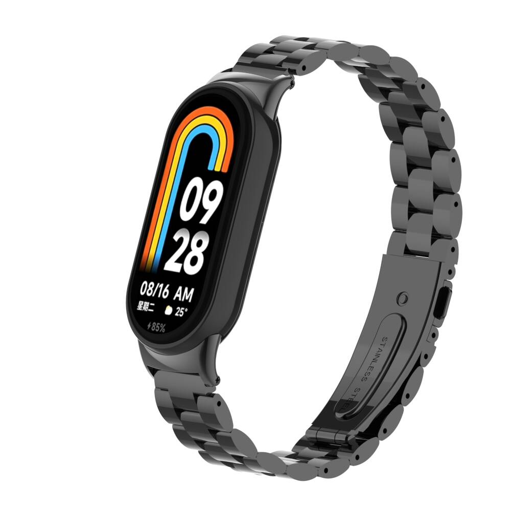 KNY Xiaomi Mi Band 8 in Bakla Desenli Kopal Metal Kay-Kordon KRD-04