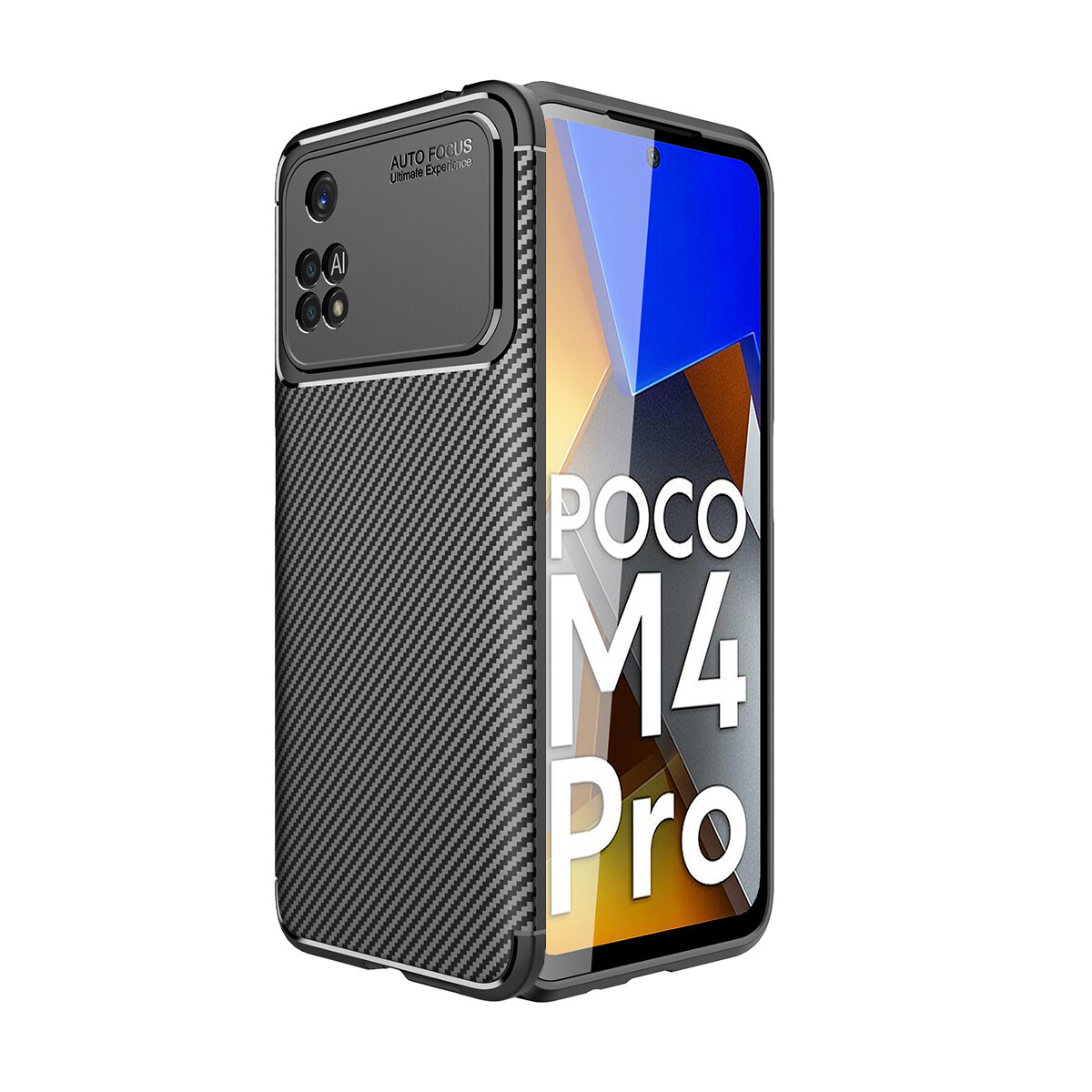 KNY Xiaomi Poco M4 Pro 4G Klf Karbon Desenli Lux Negro Silikon