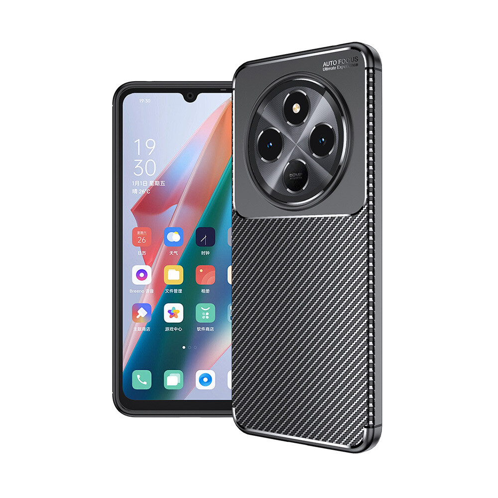 KNY Xiaomi Redmi 14C Klf Karbon Desenli Lux Negro Silikon